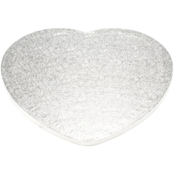 12" Heart Silver Foil Cake Board Drum perfect for Valentines Day