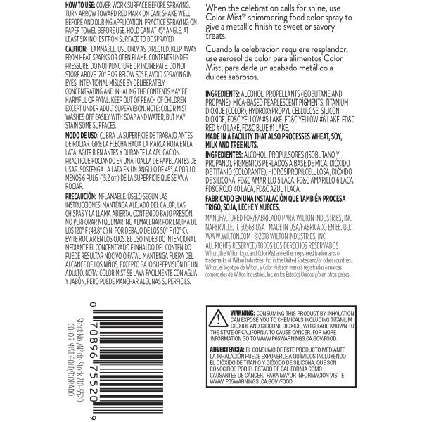 Wilton Gold Color Mist Shimmering Food Color Spray – 1.5 oz.