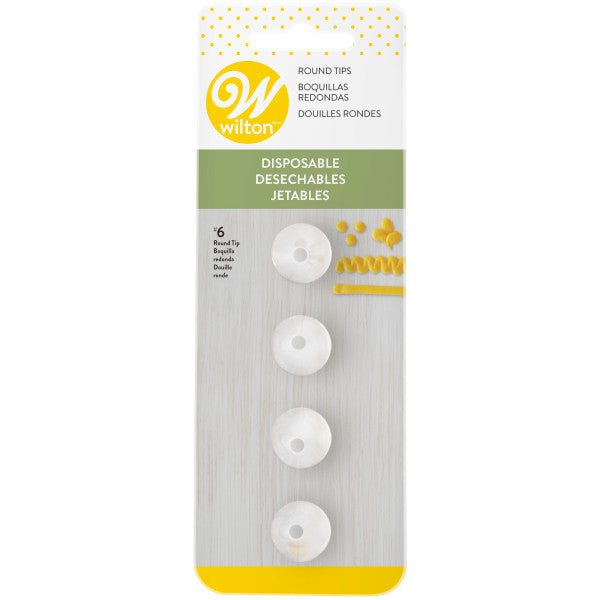 Wilton No. 6 Round Disposable Cake Decorating Tip Set, 4-Piece