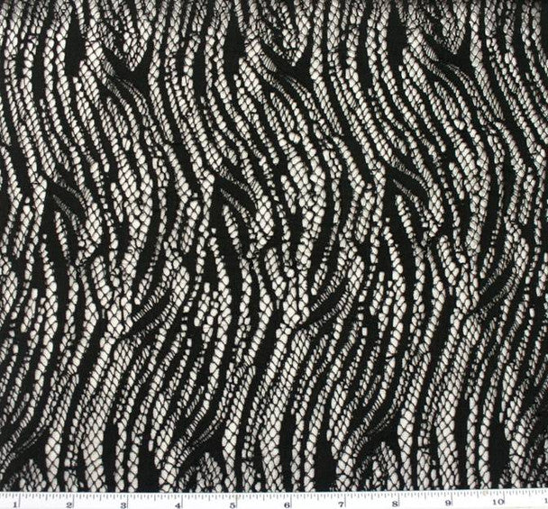 1 Yard Black Soft Stretch Lace Apparel Fabric, 58/60” Wide