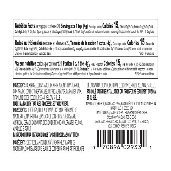 Wilton Edible Black and White Candy Eyeball Sprinkles, 2.75 oz.