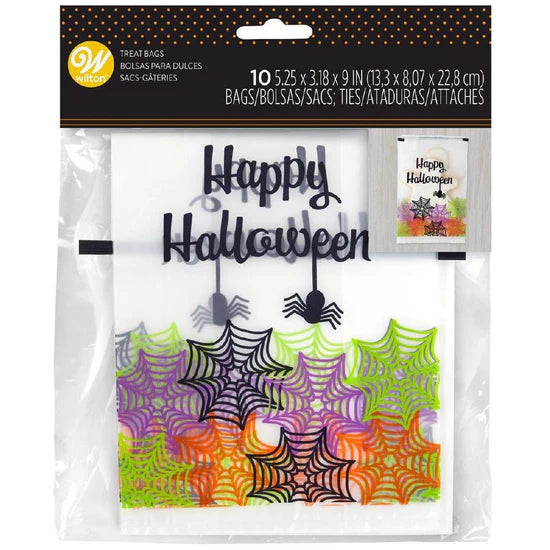 Wilton Happy Halloween Web Treat Bags Reseal Bags, 10-Count