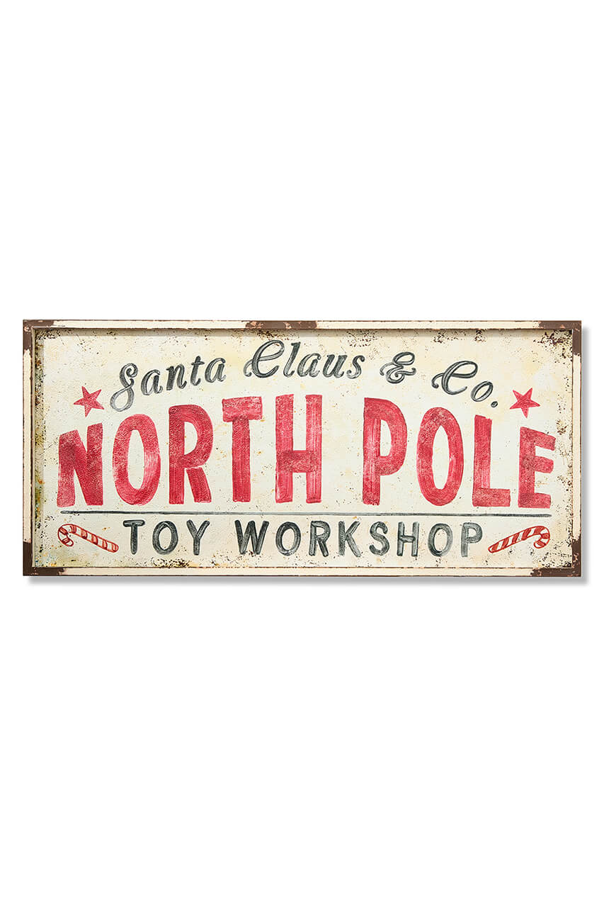 22" x 48" North Pole Metal Framed Wall Decor