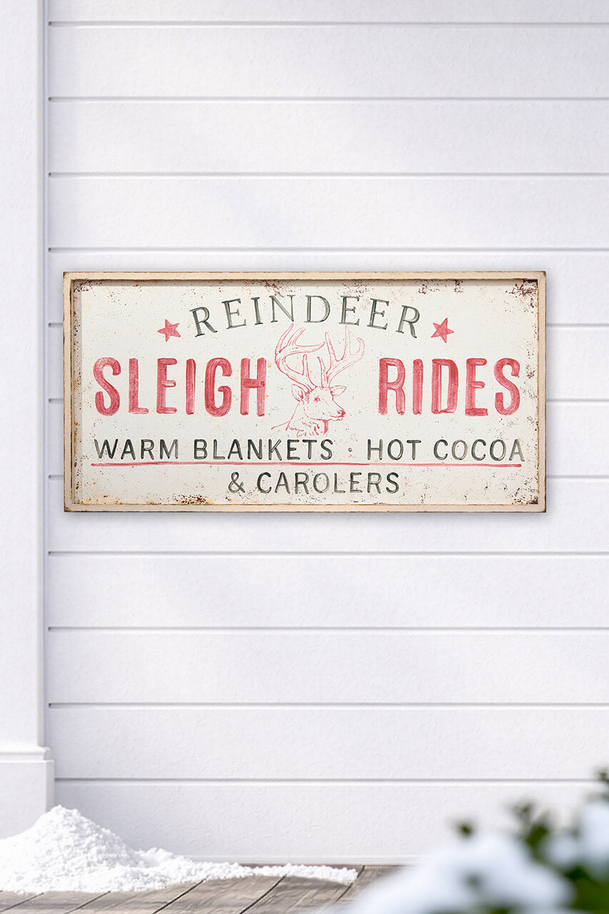 24" x 48" Sleigh Rides Metal Wall Decor
