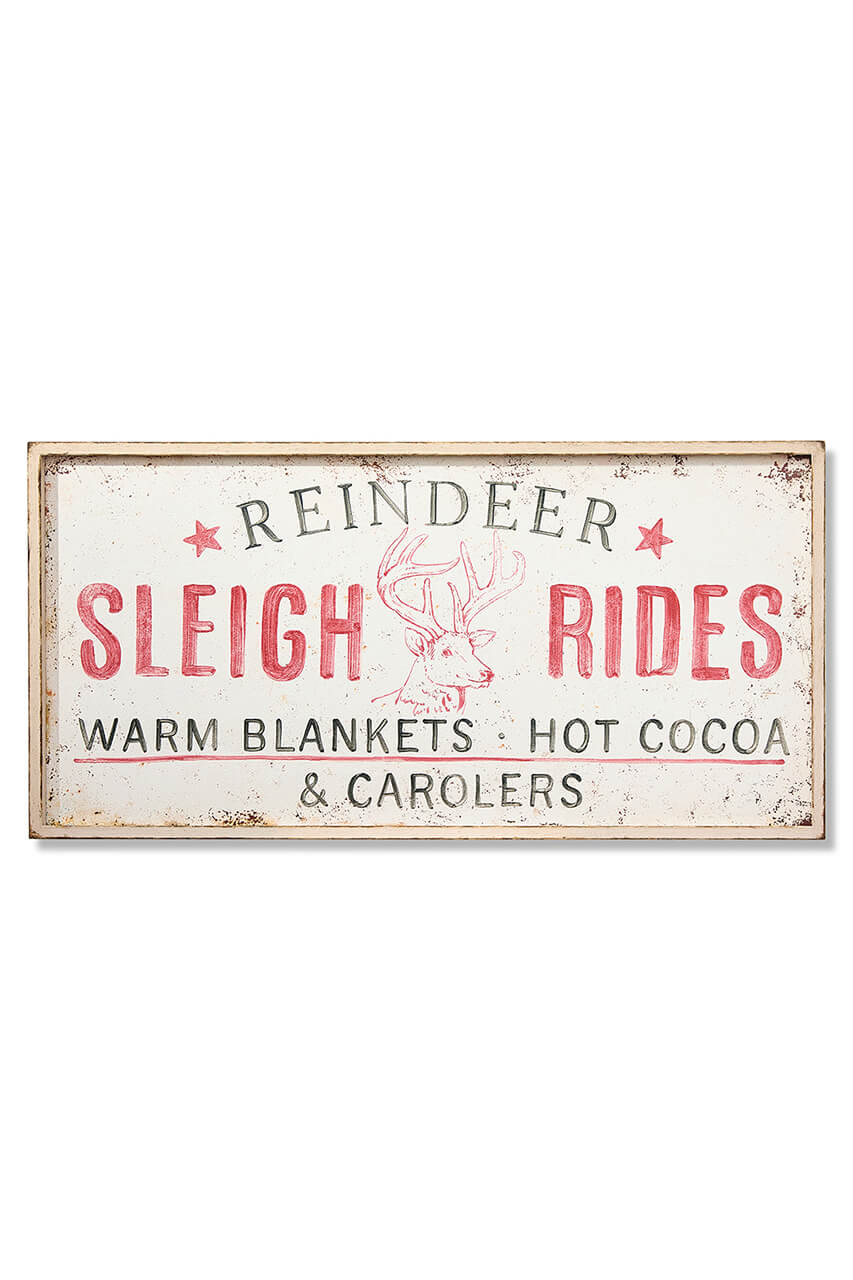 24" x 48" Sleigh Rides Metal Wall Decor