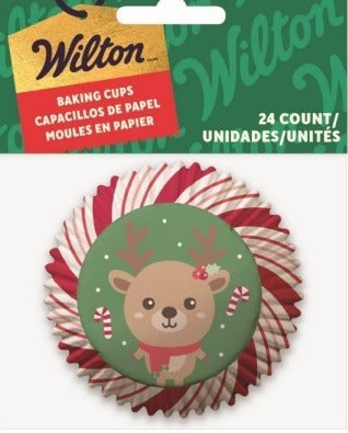 Wilton Peppermint Reindeer Cupcake Liners 24 count