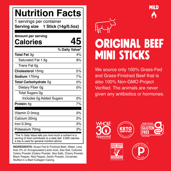 CHOMPS Chomplings Original Beef Mild 0.5 oz Snack Stick