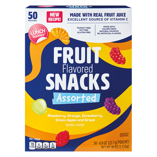 Lunch Buddies Assorted Flavor Fruit Snacks, 50 count
