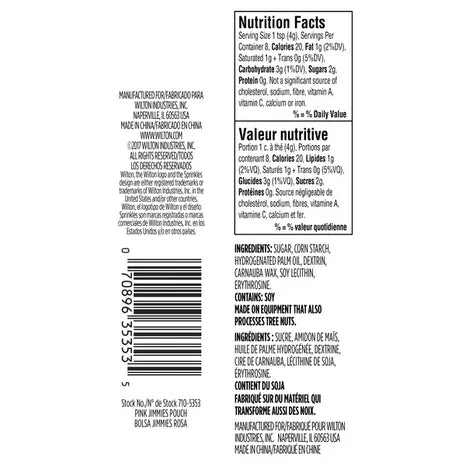 Wilton Pink Jimmies Sprinkles Pouch – 1.13 oz.