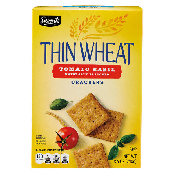 Savoritz Tomato Basil Thin Wheat Crackers