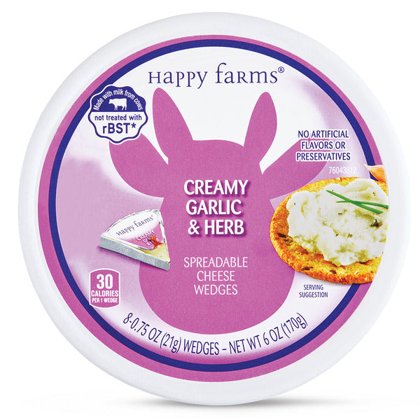 Happy Farms Garlic & Herb Spreadable Cheese Wedges