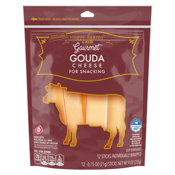 Happy Farms Gouda Cheese Snack Sticks, 12 count