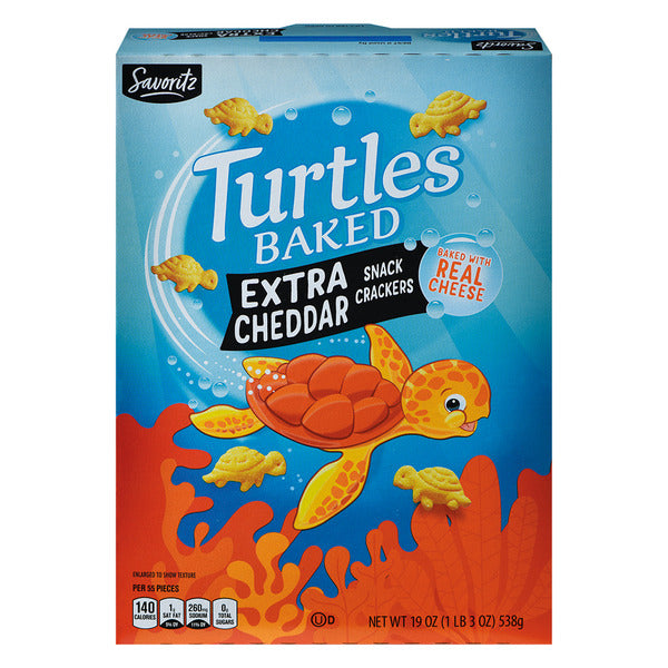 Savoritz Turtles Baked Extra Cheddar Snack Crackers