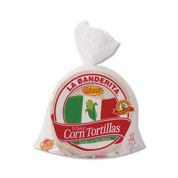 La Banderita White Corn Tortillas-30 ct