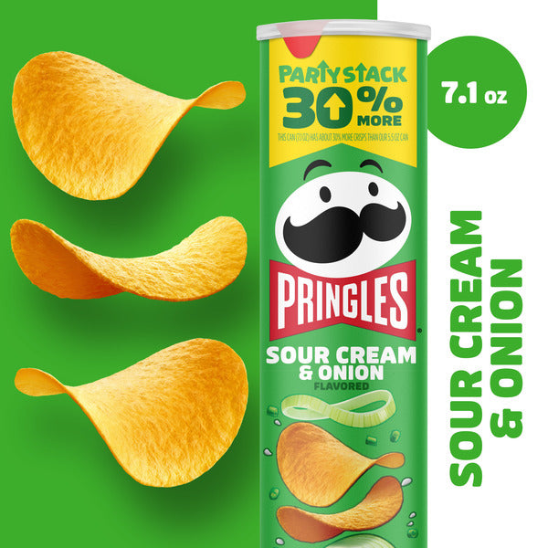 Pringles Sour Cream & Onion Potato Crisps 7.1 oz Can