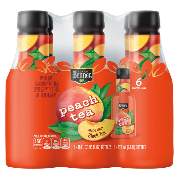 Benner Peach Tea 6Pk, Peach