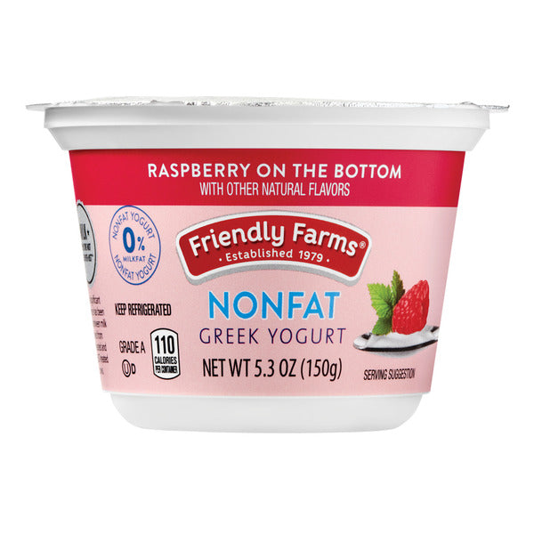Friendly Farms Nonfat Raspberry on the Bottom Greek Yogurt, 4 count