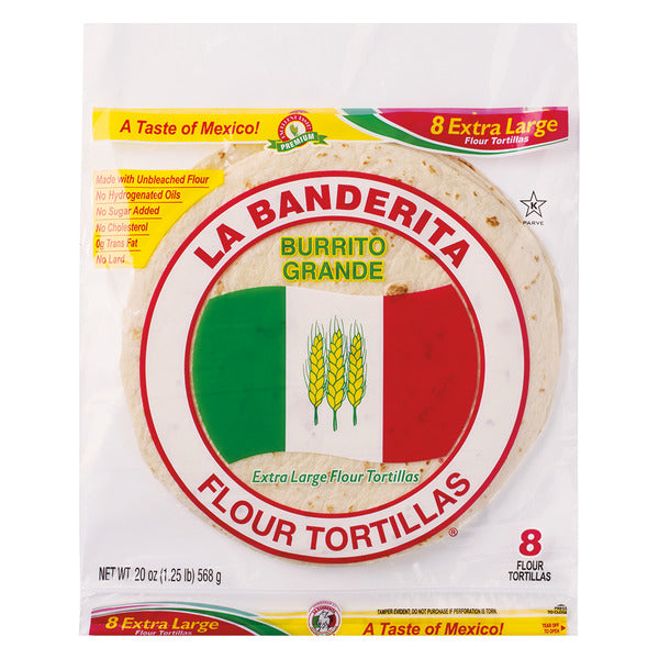 La Banderita Burrito Grande Flour Tortillas, 8 count