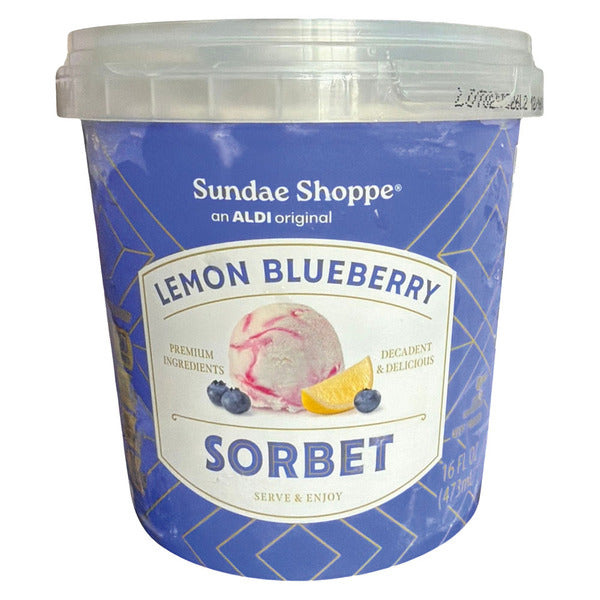 Sundae Shoppe Premium Sorbet Pint Lemon Blueberry