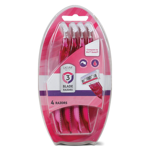 Lacura Women's Triple Blade Razors, 4 count