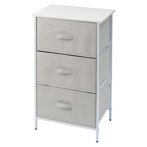 Sohl 3 Drawer Storage Tower, Light Gray