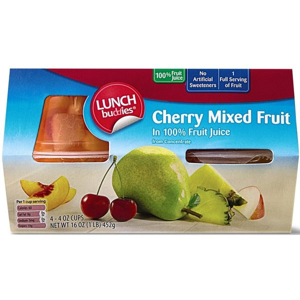 Aldi Cherry Mixed Fruit in 100% Juice, 4 pack