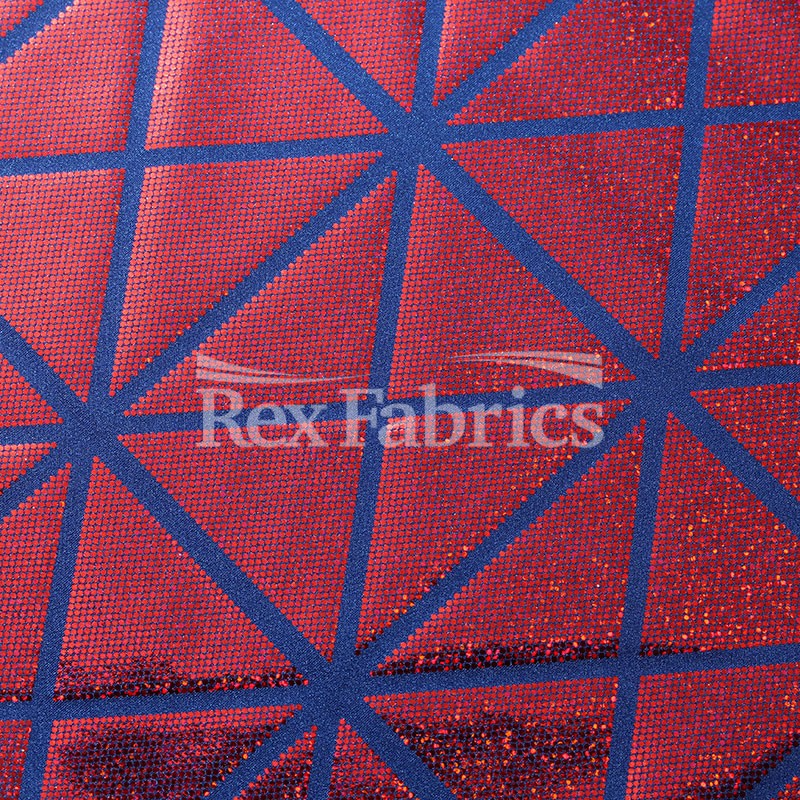 Laser Tag Foil Nylon Spandex Fabric - Assorted Colors, Geometric Hologram, 58/60" Width (1 Yard)