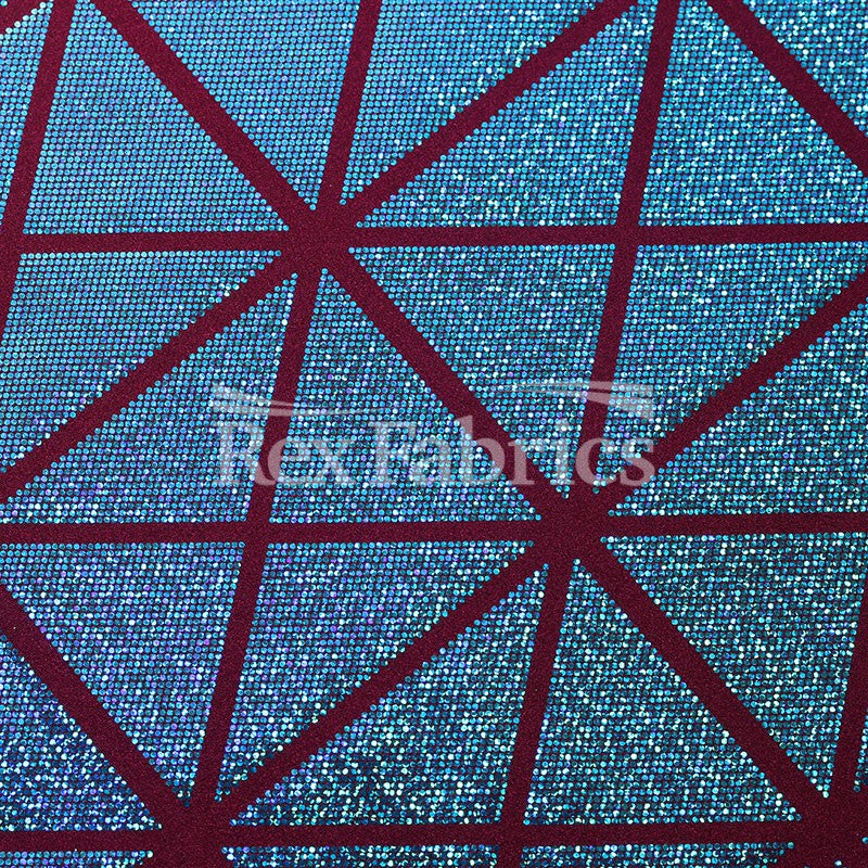 Laser Tag Foil Nylon Spandex Fabric - Assorted Colors, Geometric Hologram, 58/60" Width (1 Yard)