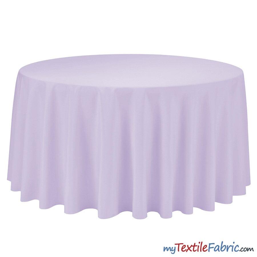 108 Inch Round Polyester Seamless Tablecloth Fabric - Solid Color, 108" Diameter (By Piece)