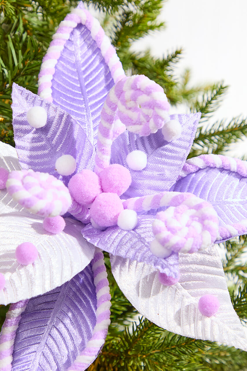 22" Poinsettia Stem - Lavender White