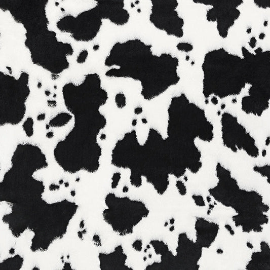 Luxe Cuddle Cow Fabric Snow/Black 58/60"