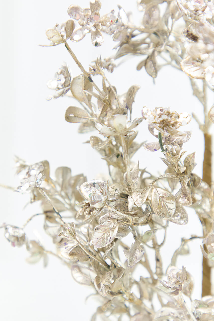 26" Metallic Leaf Spray