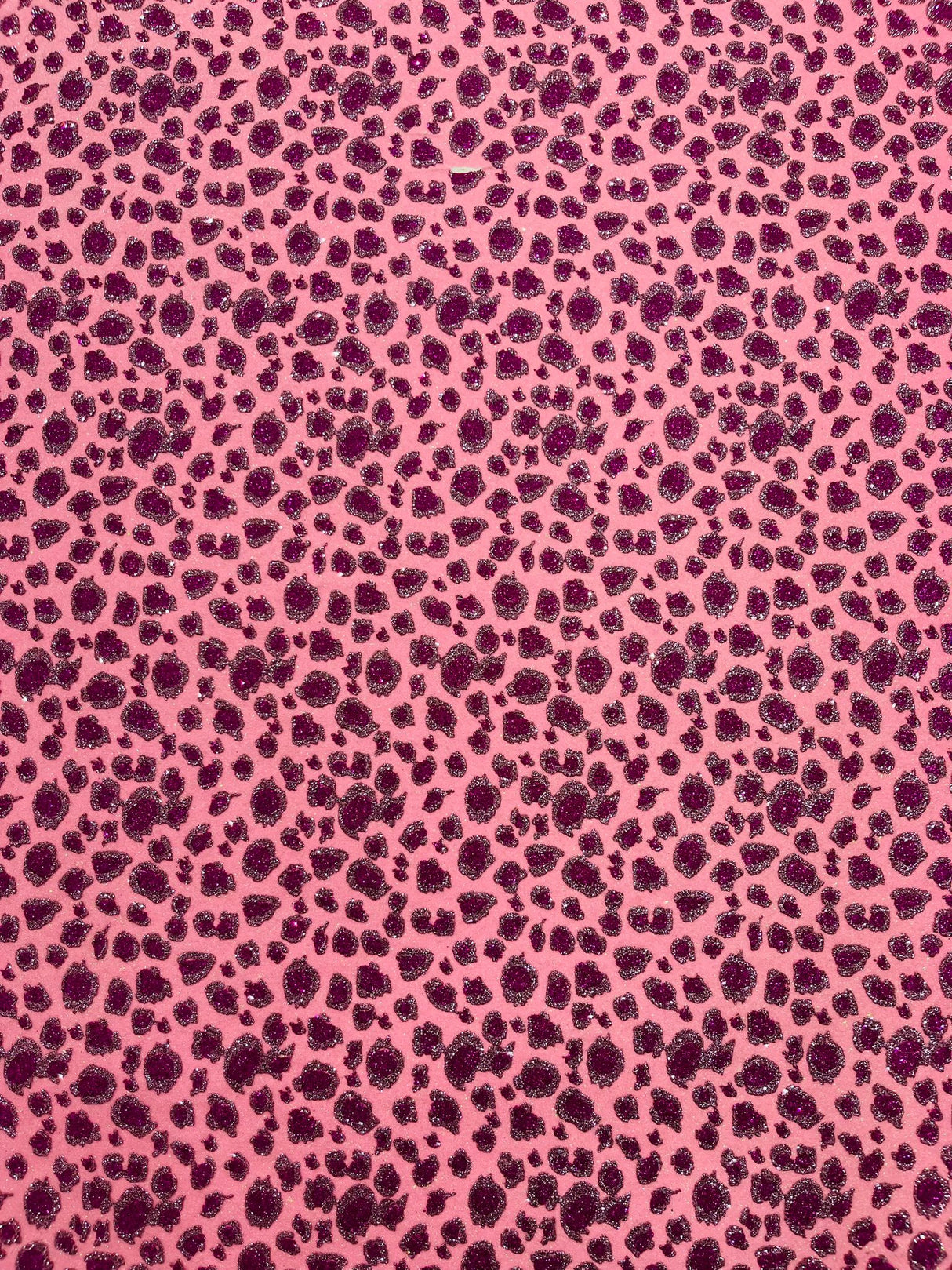 Leopard Glitter Canvas Vinyl Fabric - Leopard Print, 54" Width (1 Yard)