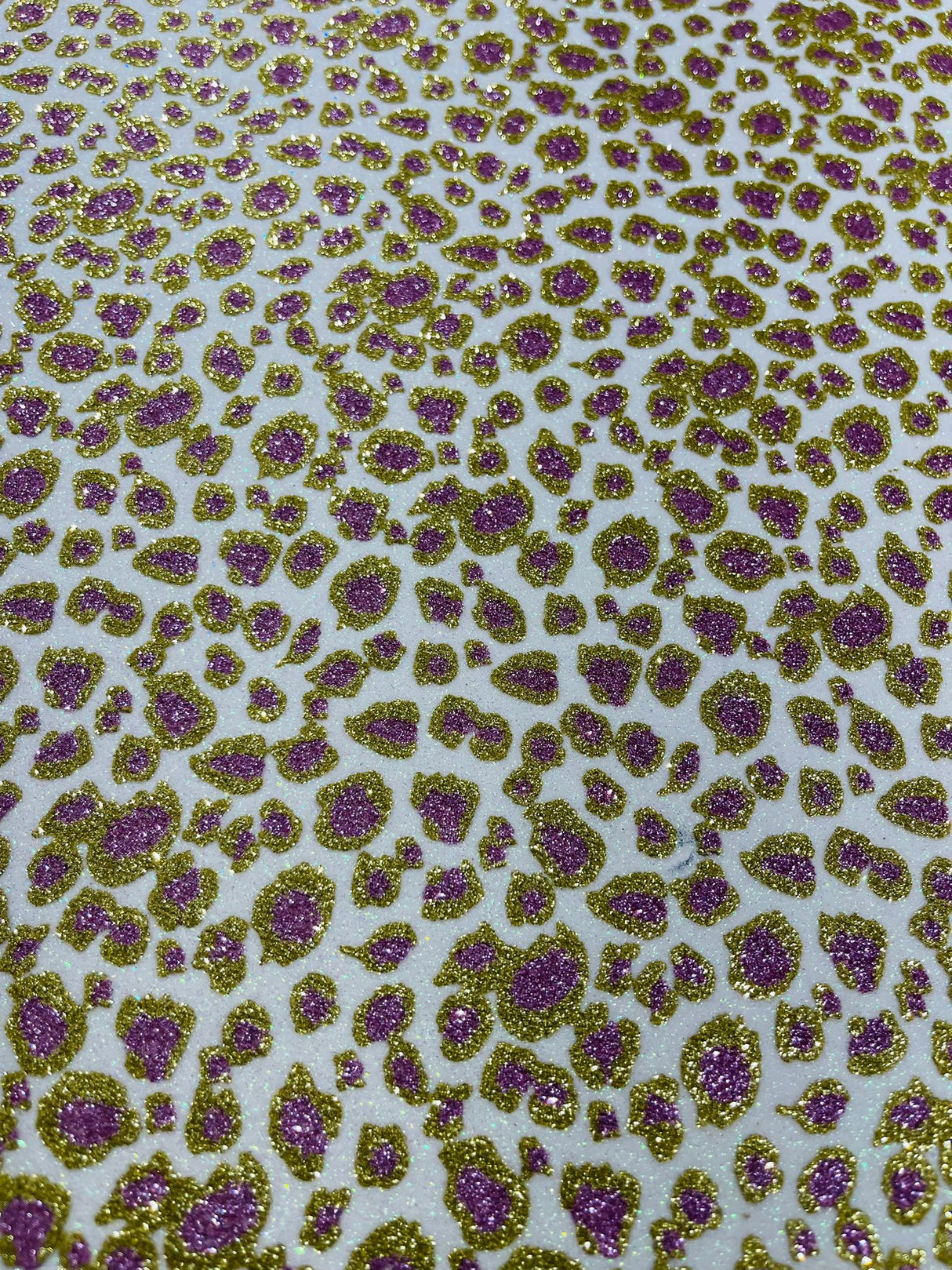 Leopard Glitter Canvas Vinyl Fabric - Leopard Print, 54" Width (1 Yard)