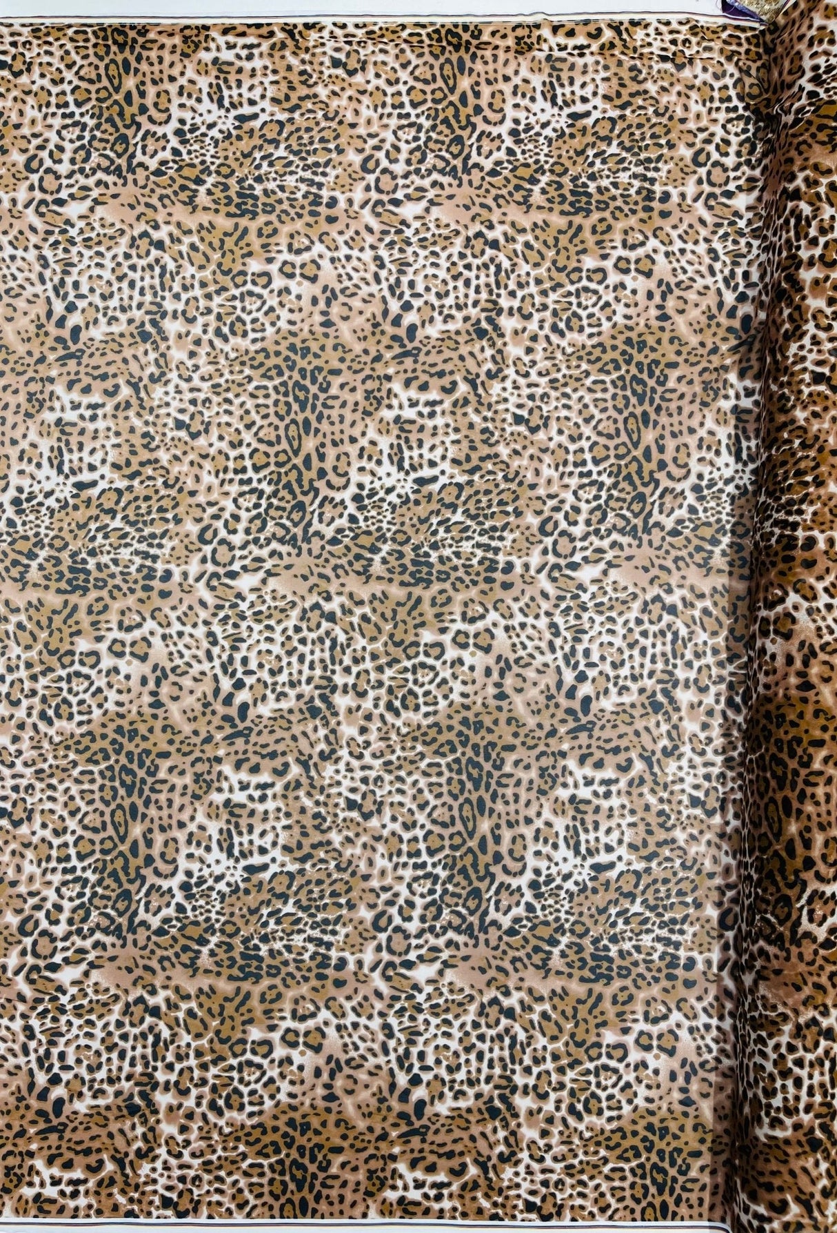 Leopard Print Power Mesh Nylon Spandex Fabric - Gold/Black Leopard Print, 58" Width (1 Yard)