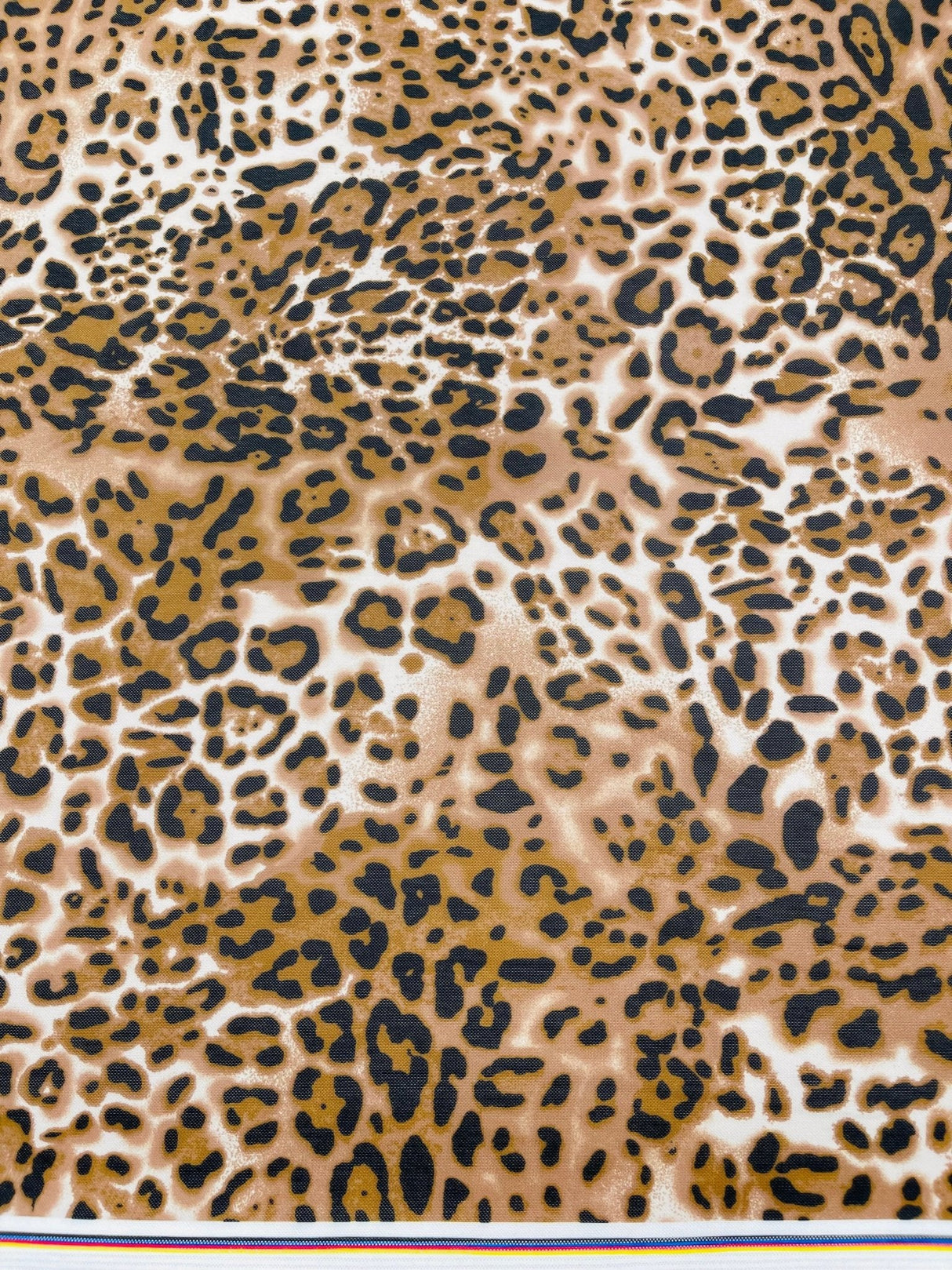 Leopard Print Power Mesh Nylon Spandex Fabric - Gold/Black Leopard Print, 58" Width (1 Yard)
