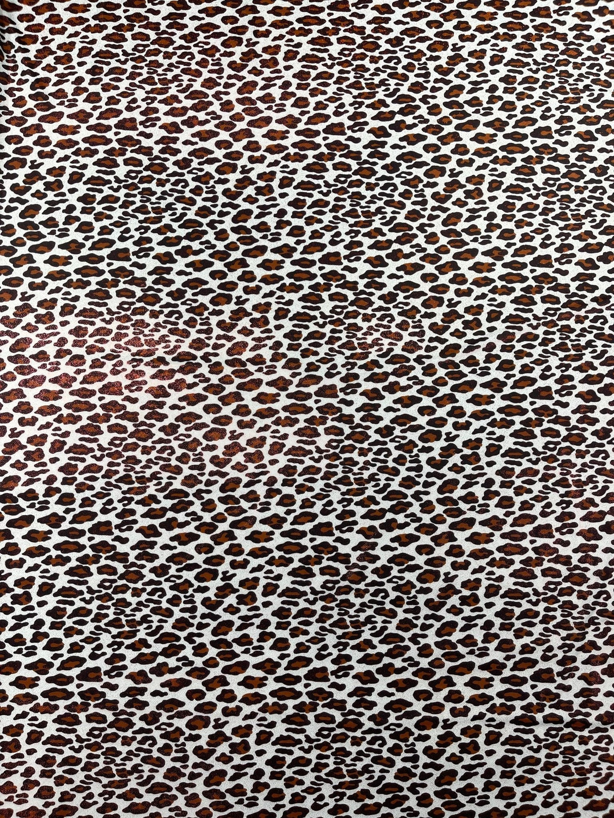 Leopard Print With Foil Stretch Spandex Fabric - Leopard Print, 58" Width (1 Yard)