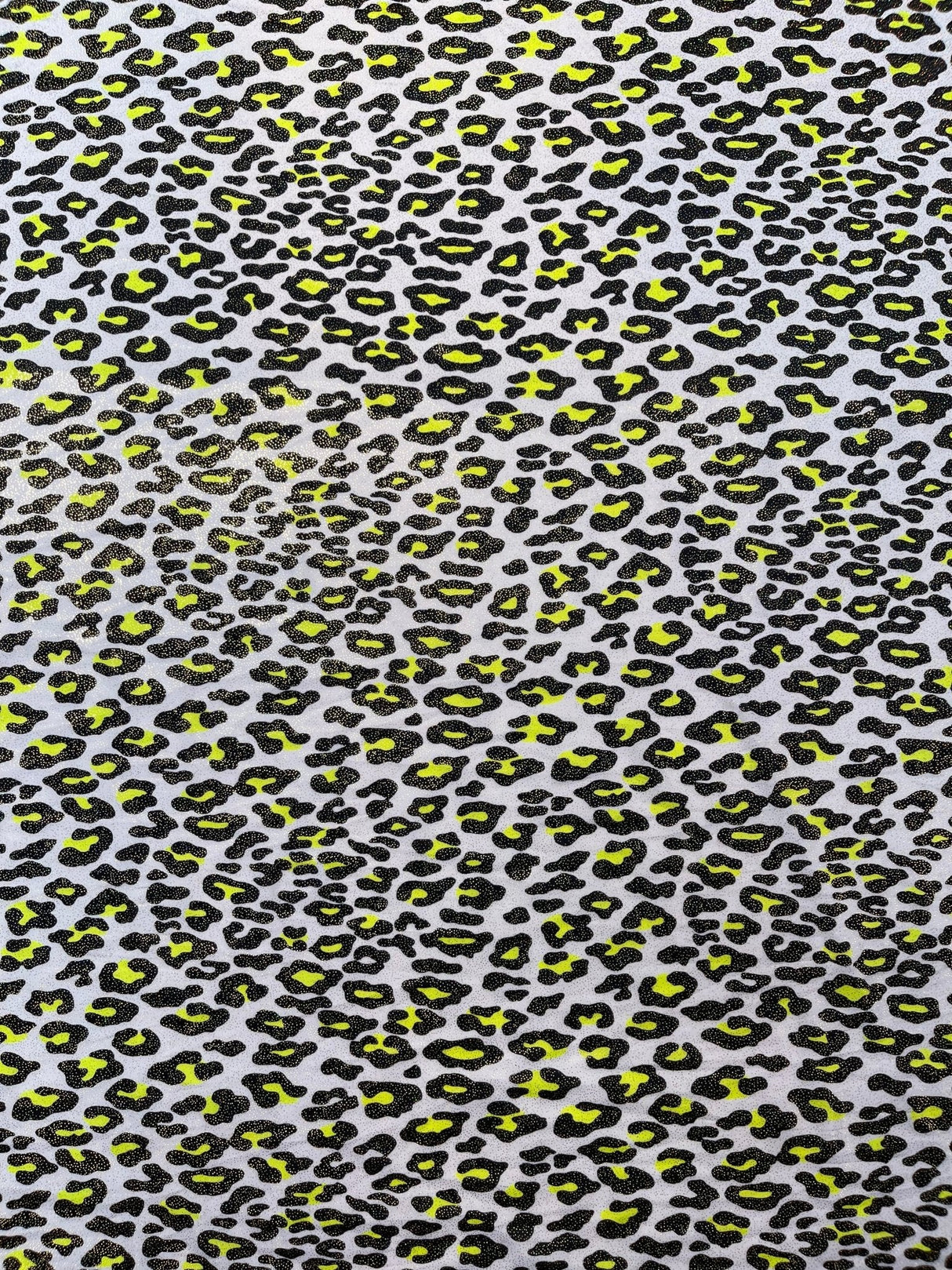 Leopard Print With Foil Stretch Spandex Fabric - Leopard Print, 58" Width (1 Yard)