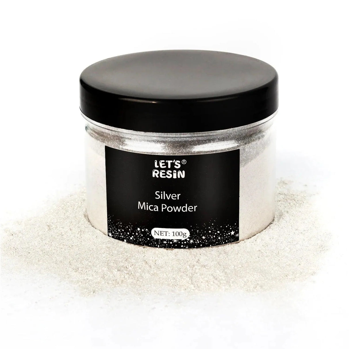 Let's Resin Mica Powder - Silver (3.5 oz)