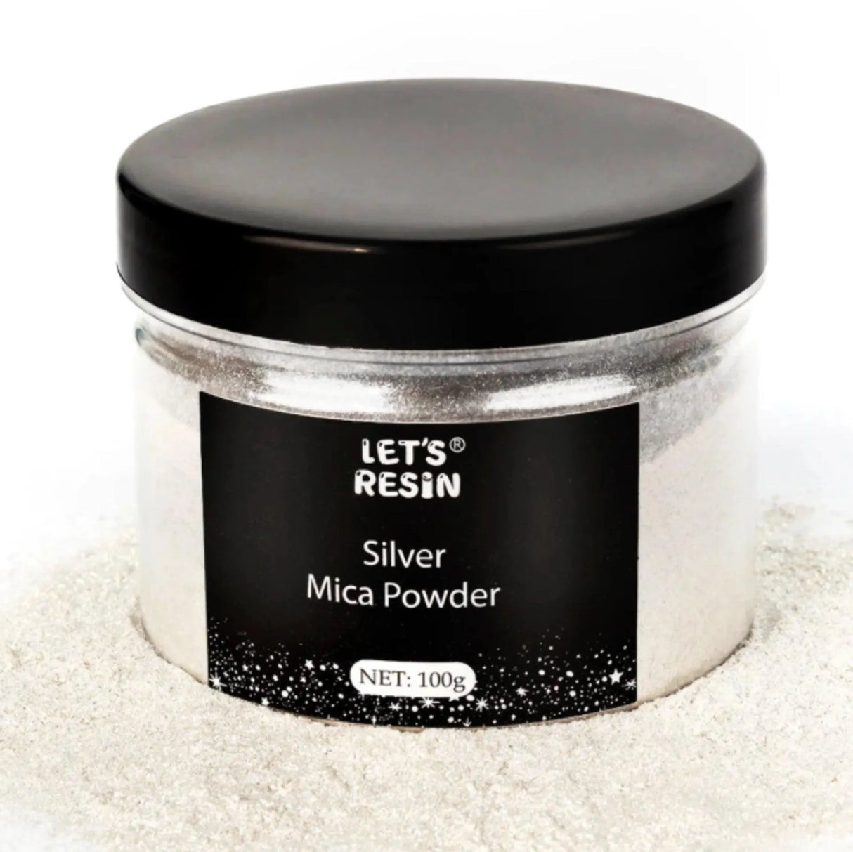 Let's Resin Mica Powder - Silver (3.5 oz)