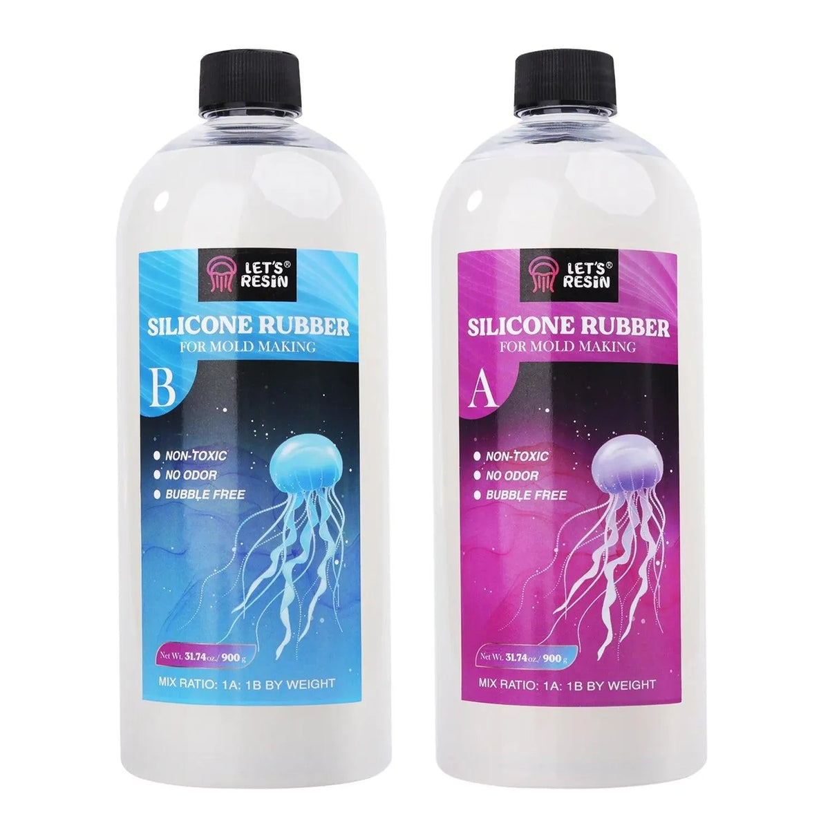 Let's Resin Mold Making Kit - Clear Silicone Rubber (63.48 oz)