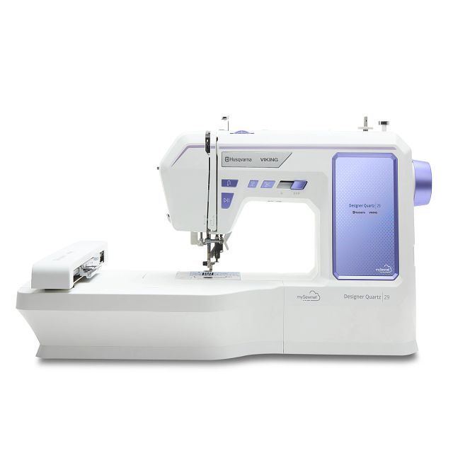 Husqvarna Viking Designer Quartz 29 Sewing Embroidery Machine - 250 Stitches, 180 Embroidery Designs, 7" Color Touch Screen (1 Unit)
