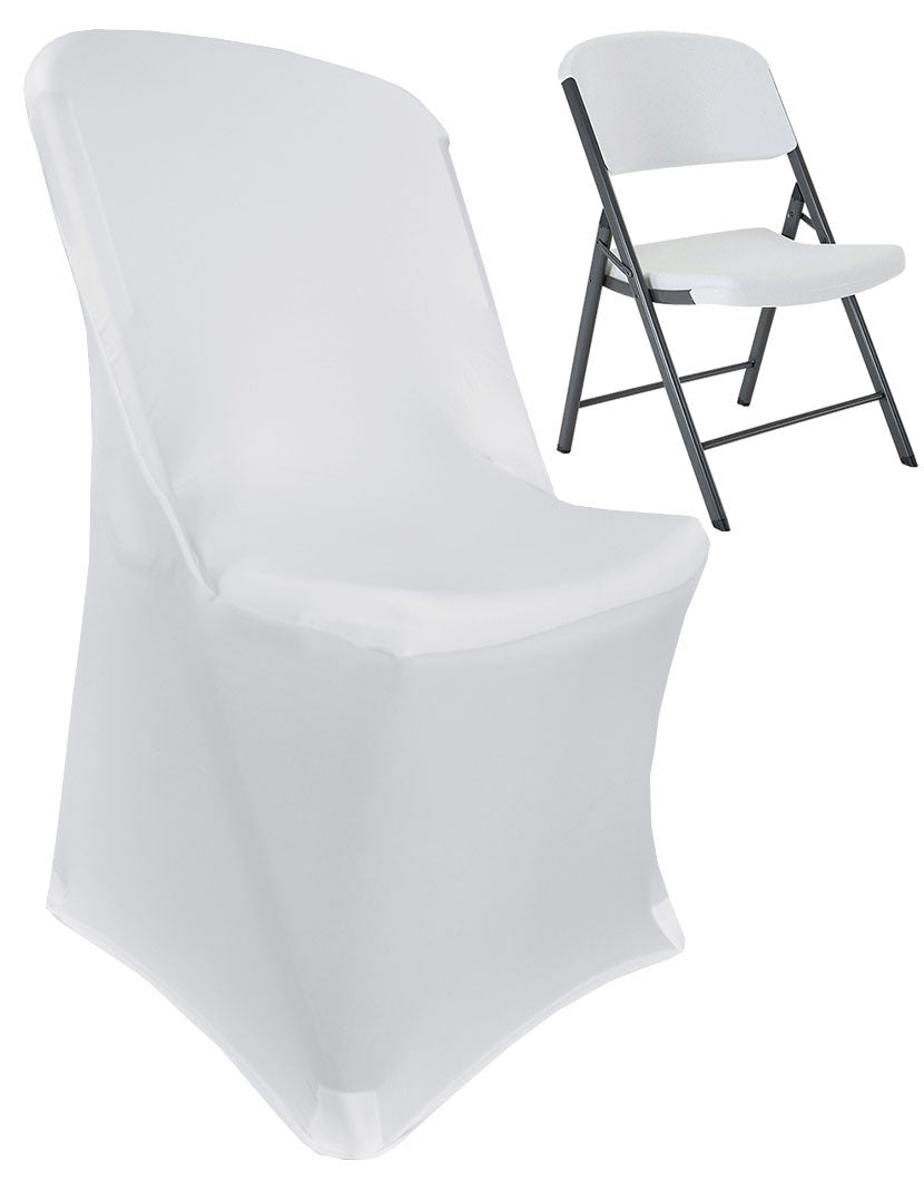 Premium Spandex Lifetime Folding Chair Cover White