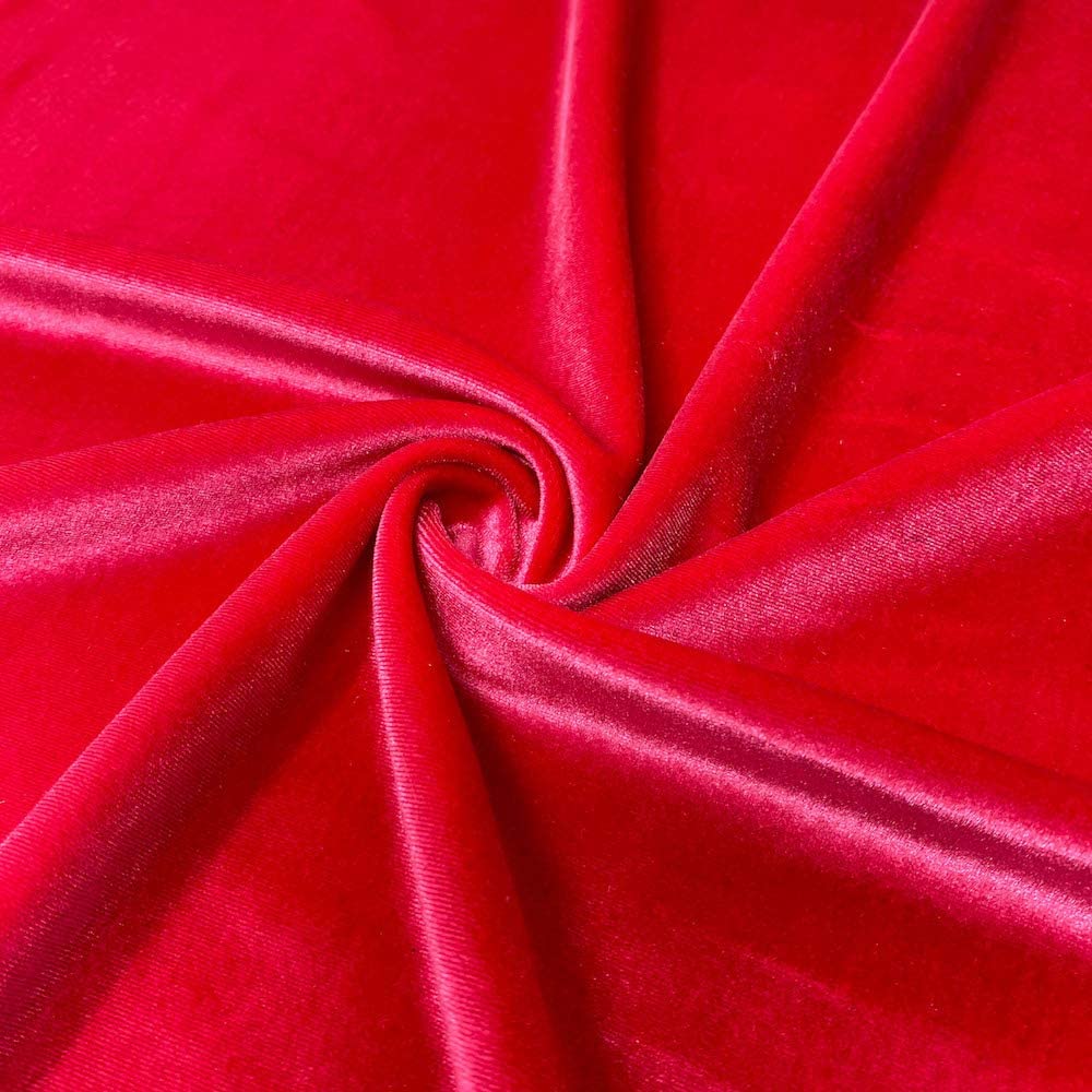 1 Yard Stretch Velvet Fabric Soft Silky 4 Way Stretch for Apparel Costumes 58/60 Inch Width