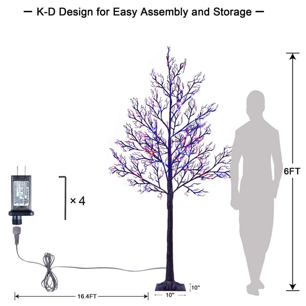 6 ft Pre-Decorated LED Pirate Halloween Yard Tree