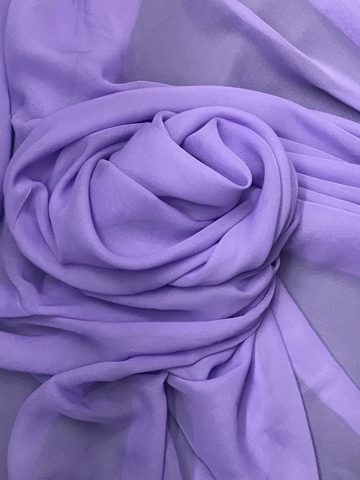 Lilac Polyester Chiffon Fabric - Lilac, Sheer, 59"-60" Width (1 Yard)