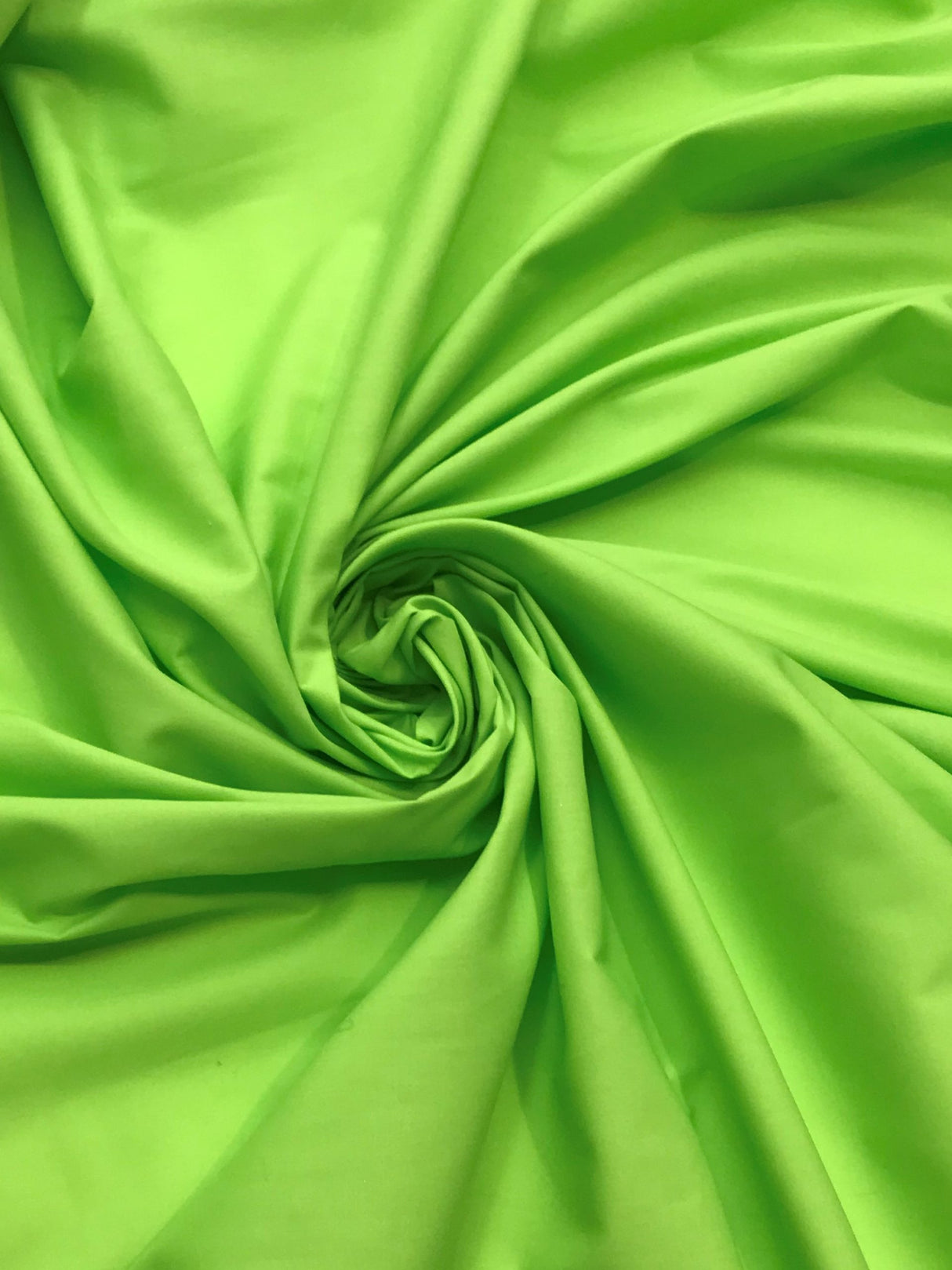 Lime P/C Polycotton Fabric - Lime, Broadcloth, 59/60" Width (1 Yard)