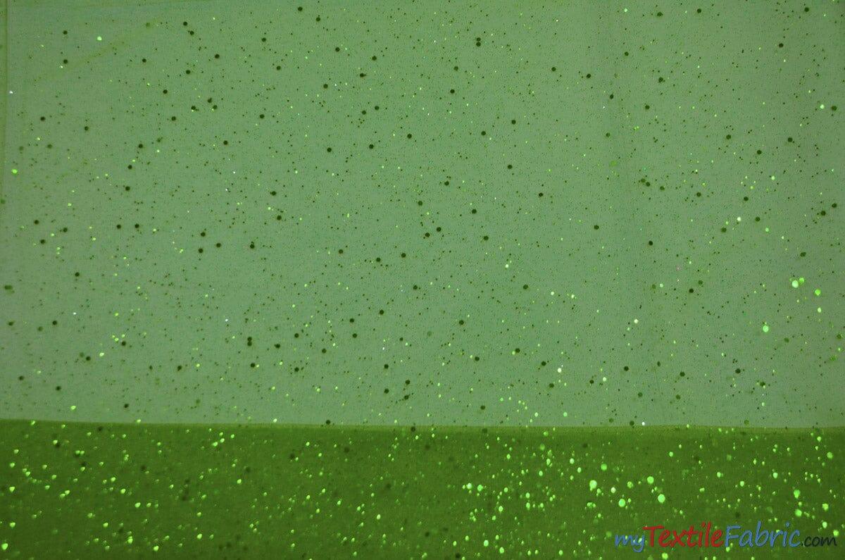 Tulle Glitter With Sequins Polyester Fabric - Glitter Embellished Sheer Tulle, Multiple Colors, 58/60" Width (1 Yard)