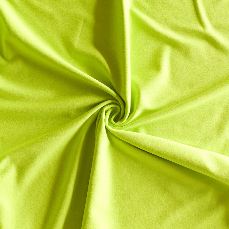 Bamboo Organic Cotton Spandex Jersey Knit Fabric Lime Punch 4-Way Stretch