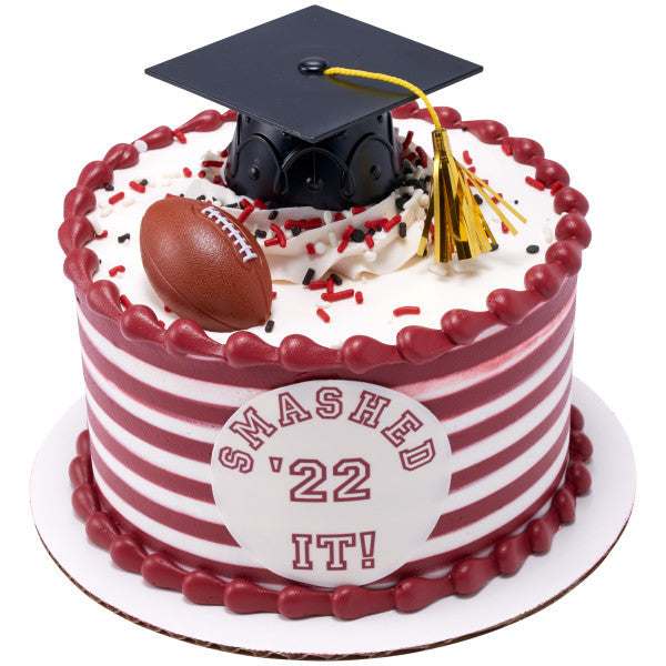 Graduation Black Grad Cap with Tassels Layon Cake - 12 set